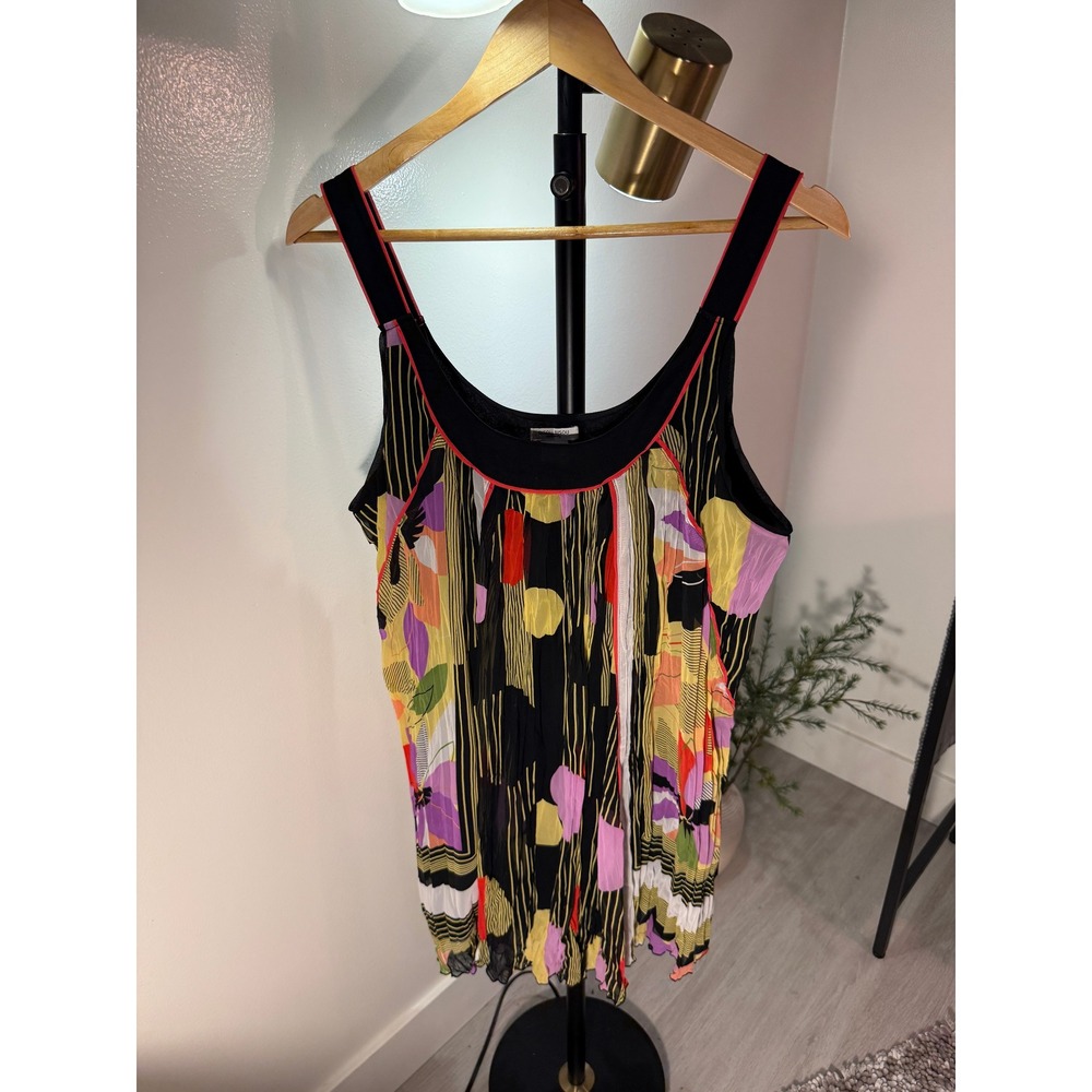 Bisou Bisou Maternity dress large pleated modernist midcentury tank flattering L